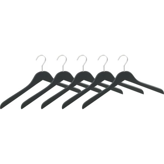 Wenko Kleiderbügel Paris Schwarz 5er Set 4 Wenko Kleiderbügel Paris Schwarz 5er Set – Bild 2