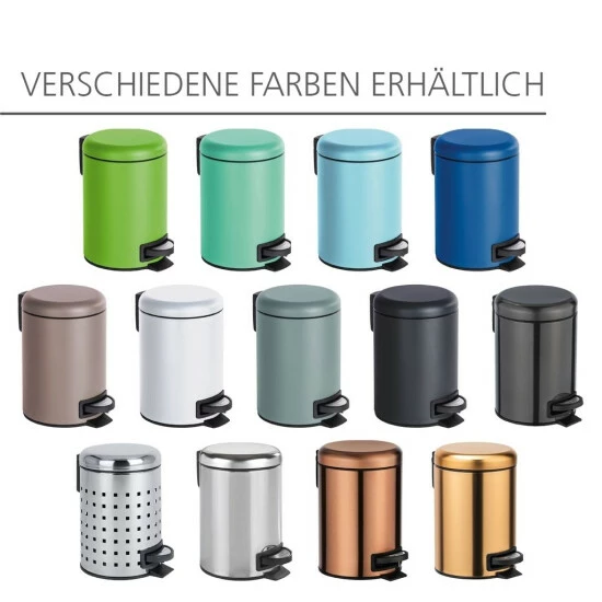 WENKO Kosmetik Treteimer Leman, Schwarz Matt, 3 Liter, 17 X 25 X 22,5 Cm | Badezimmer-Mülleimer Im Industie-Design, Kleiner Abfalleimer Mit Integriertem Müllbeutelhalter | Inkl. 2er Set Reinigungsschwämme Gratis 6 WENKO Kosmetik Treteimer Leman, Schwarz Matt, 3 Liter, 17 X 25 X 22,5 Cm | Badezimmer-Mülleimer Im Industie-Design, Kleiner Abfalleimer Mit Integriertem Müllbeutelhalter | Inkl. 2er Set Reinigungsschwämme Gratis – Bild 4