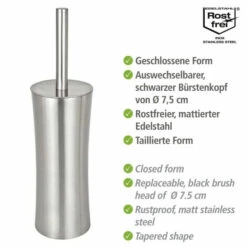 Wenko WC-Garnitur Pieno Matt Edelstahl -Günstiges Wenko Geschäft unnamed file 18203