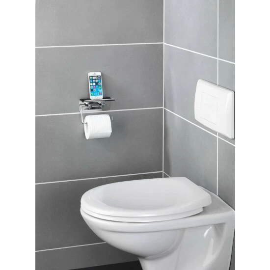 Wenko Toilettenpapierhalter Mit Smartphone-Ablage Edelstahl 7 Wenko Toilettenpapierhalter Mit Smartphone-Ablage Edelstahl – Bild 5