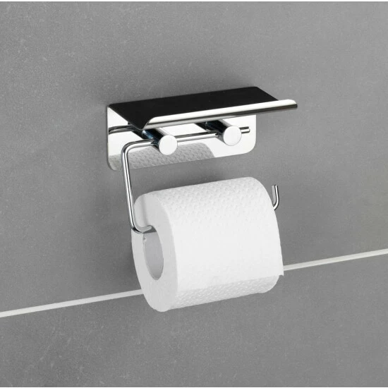 Wenko Toilettenpapierhalter Mit Smartphone-Ablage Edelstahl 8 Wenko Toilettenpapierhalter Mit Smartphone-Ablage Edelstahl – Bild 6