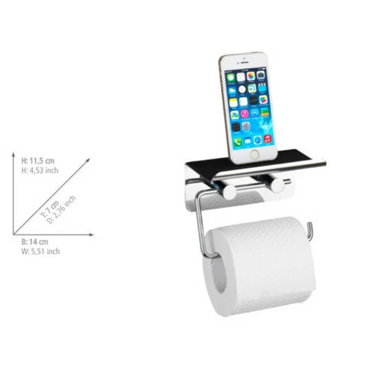 Wenko Toilettenpapierhalter Mit Smartphone-Ablage Edelstahl 12 Wenko Toilettenpapierhalter Mit Smartphone-Ablage Edelstahl – Bild 10