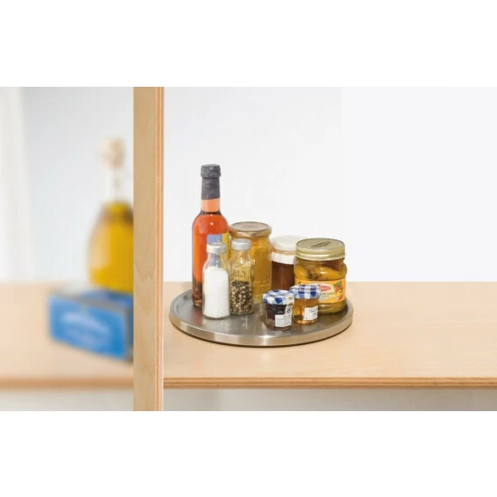 WENKO Schrankrondell Uno, Drehbares Küchenregal, Auch Als Gewürzregal Geeignet, Edelstahl, 26,5 X 2 Cm | Inkl. 2er Set Reinigungsschwämme Gratis 13 WENKO Schrankrondell Uno, Drehbares Küchenregal, Auch Als Gewürzregal Geeignet, Edelstahl, 26,5 X 2 Cm | Inkl. 2er Set Reinigungsschwämme Gratis – Bild 11