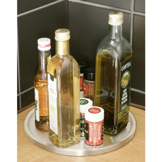 WENKO Schrankrondell Uno, Drehbares Küchenregal, Auch Als Gewürzregal Geeignet, Edelstahl, 26,5 X 2 Cm | Inkl. 2er Set Reinigungsschwämme Gratis 16 WENKO Schrankrondell Uno, Drehbares Küchenregal, Auch Als Gewürzregal Geeignet, Edelstahl, 26,5 X 2 Cm | Inkl. 2er Set Reinigungsschwämme Gratis – Bild 14