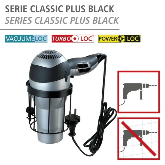 Wenko Haartrocknerhalter Classic Plus Black 6 Wenko Haartrocknerhalter Classic Plus Black – Bild 4