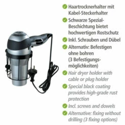 Wenko Haartrocknerhalter Classic Plus Black 16 Wenko Haartrocknerhalter Classic Plus Black -Günstiges Wenko Geschäft unnamed file 18385