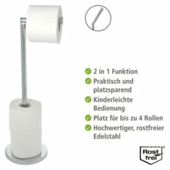 Wenko Stand Toilettenpapierhalter 2 In 1 Edelstahl Glänzend, 2er Set -Günstiges Wenko Geschäft unnamed file 18425