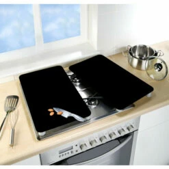 Wenko Herdabdeckplatten Universal Schwarz 2er Set