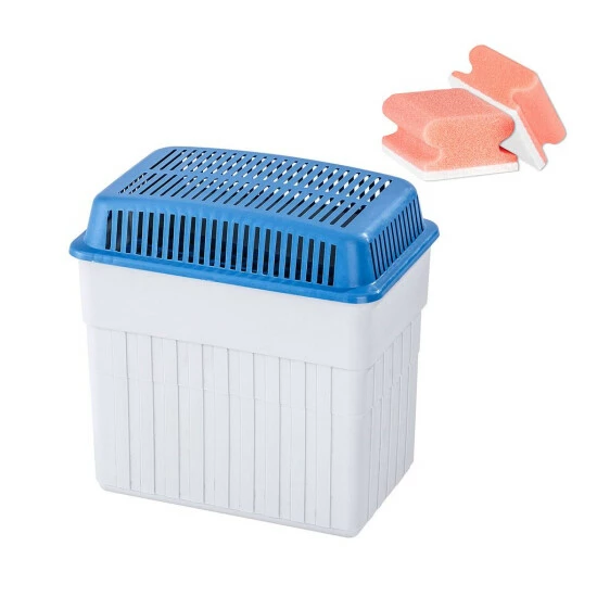 WENKO Luftentfeuchter Feuchtigkeitskiller, Mit 2000 Gr Granulatblock, Raumentfeuchter Fasst Bis Zu 2,8 L Feuchtigkeit, Nachfüllbar, 23 X 24 X 15,5 Cm, Grau Blau | Inkl. 2er Set Reinigungsschwämme Gratis 9 WENKO Luftentfeuchter Feuchtigkeitskiller, Mit 2000 Gr Granulatblock, Raumentfeuchter Fasst Bis Zu 2,8 L Feuchtigkeit, Nachfüllbar, 23 X 24 X 15,5 Cm, Grau Blau | Inkl. 2er Set Reinigungsschwämme Gratis – Bild 7