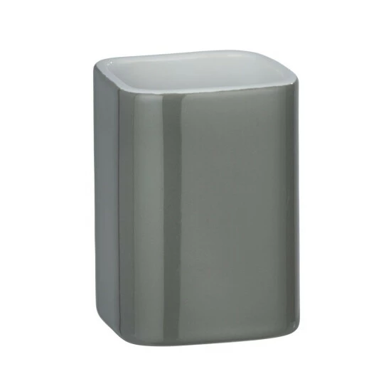 Wenko Zahnputzbecher Elmo Grau Keramik 4 Wenko Zahnputzbecher Elmo Grau Keramik – Bild 2