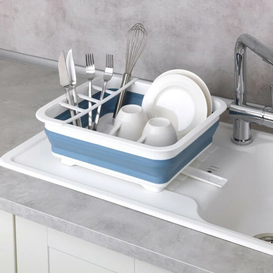 Wenko Geschirrabtropfer Gaia Faltbar Blau/Weiß 11 Wenko Geschirrabtropfer Gaia Faltbar Blau/Weiß – Bild 9
