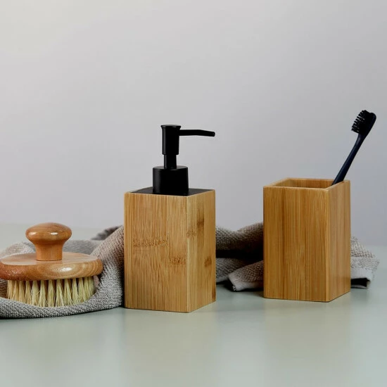 Wenko Bad-Accessoire Set Padua, Bambus, 3-teilig 11 Wenko Bad-Accessoire Set Padua, Bambus, 3-teilig – Bild 9