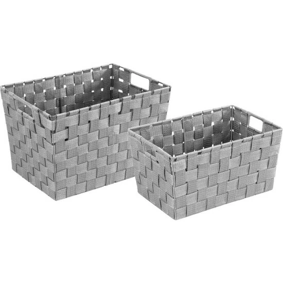 Wenko Aufbewahrungskorb-Set Adria S & M Grau 2-teilig 3 Wenko Aufbewahrungskorb-Set Adria S & M Grau 2-teilig