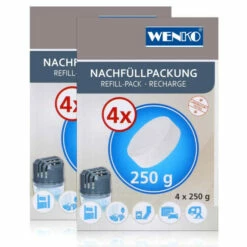 Wenko Entfeuchter Tab Nachfüllpackung 4x250g - 50210100 Raumfeuchter (2er Pack)