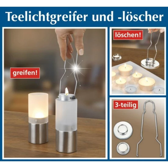 Wenko Teelichtlöscher Und Teelichtgreifer, 3-teiliges Set 7 Wenko Teelichtlöscher Und Teelichtgreifer, 3-teiliges Set – Bild 5