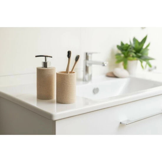 Wenko Zahnputzbecher Peanut Beige 7 Wenko Zahnputzbecher Peanut Beige – Bild 5