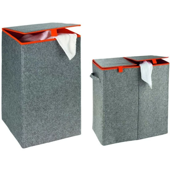 Wenko Wäschesammler Filz Duo Grau/Orange 7 Wenko Wäschesammler Filz Duo Grau/Orange – Bild 5