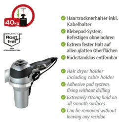Wenko Turbo-Loc® Haartrocknerhalter Quadro -Günstiges Wenko Geschäft unnamed file 20188