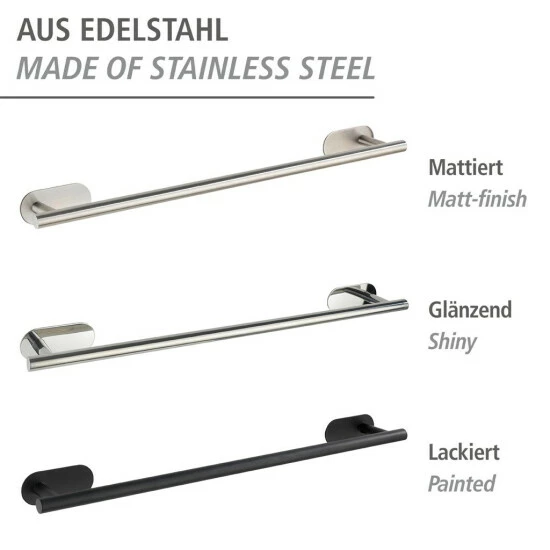 Wenko Turbo-Loc® Edelstahl Badetuchstange Uno Orea Shine 11 Wenko Turbo-Loc® Edelstahl Badetuchstange Uno Orea Shine – Bild 9