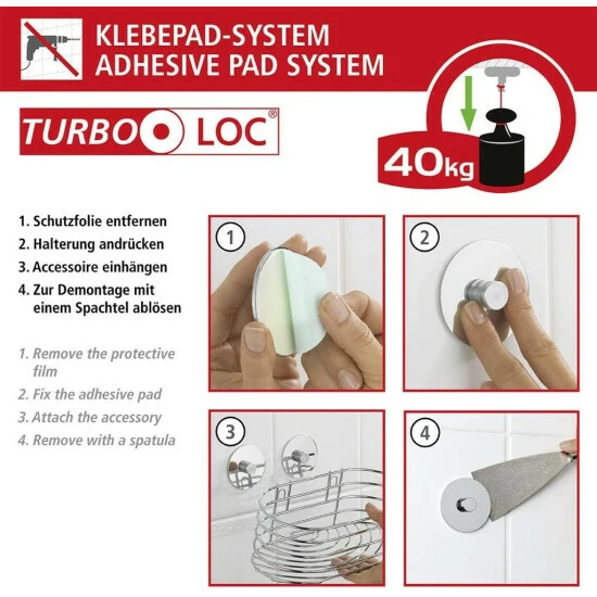 Wenko Turbo-Loc® Edelstahl Badetuchstange Uno Orea Shine 14 Wenko Turbo-Loc® Edelstahl Badetuchstange Uno Orea Shine – Bild 12