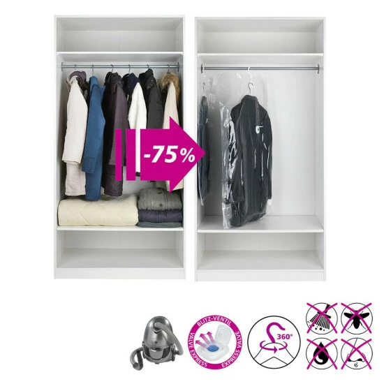 Wenko Raumspar-Kleidersack-Set L & XL 2er Set 4 Wenko Raumspar-Kleidersack-Set L & XL 2er Set – Bild 2