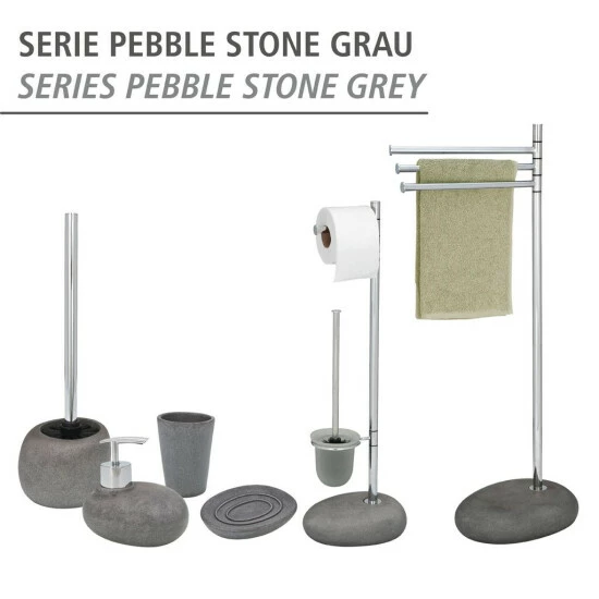 Wenko Stand WC-Garnitur Pebble Stone Grey 8 Wenko Stand WC-Garnitur Pebble Stone Grey – Bild 6