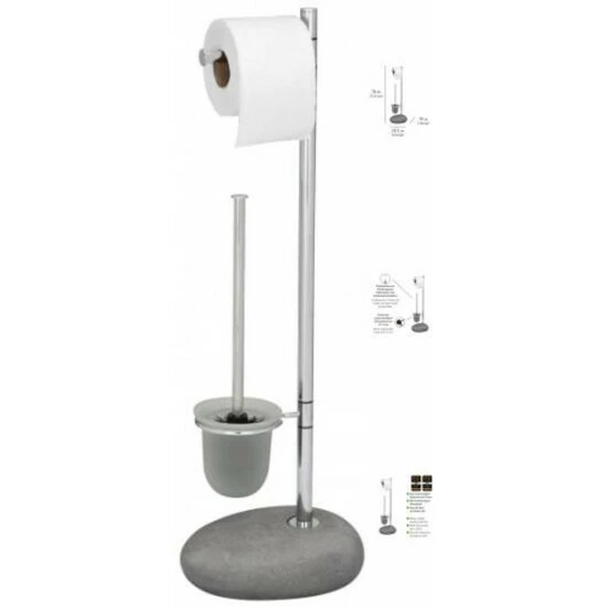 Wenko Stand WC-Garnitur Pebble Stone Grey 9 Wenko Stand WC-Garnitur Pebble Stone Grey – Bild 7
