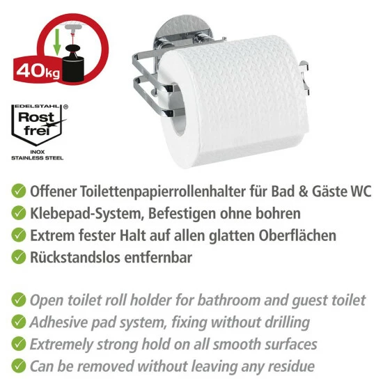 Wenko Turbo-Loc® Edelstahl Toilettenpapierhalter 10 Wenko Turbo-Loc® Edelstahl Toilettenpapierhalter – Bild 8