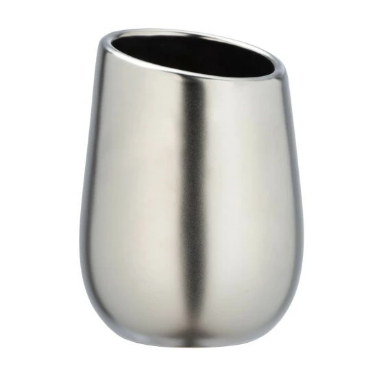 Wenko Zahnputzbecher Badi Chrom Matt Keramik 4 Wenko Zahnputzbecher Badi Chrom Matt Keramik – Bild 2