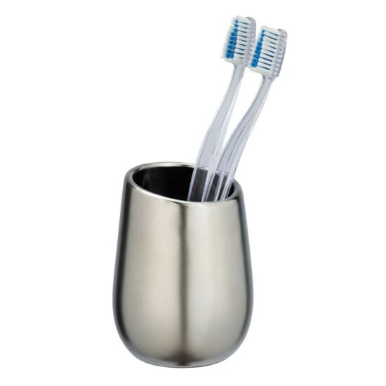 Wenko Zahnputzbecher Badi Chrom Matt Keramik 5 Wenko Zahnputzbecher Badi Chrom Matt Keramik – Bild 3