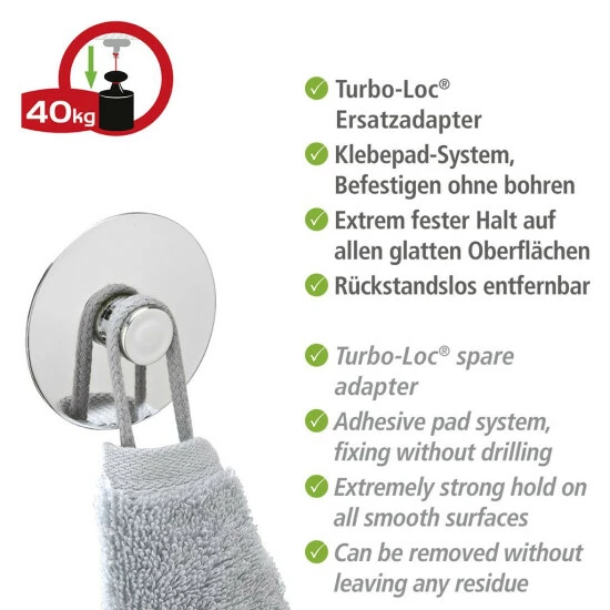 Wenko Turbo-Loc® Adapter Uno Chrom 2er 8 Wenko Turbo-Loc® Adapter Uno Chrom 2er – Bild 6