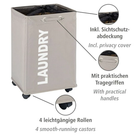 Wenko Wäschesammler Quadro Taupe 7 Wenko Wäschesammler Quadro Taupe – Bild 5