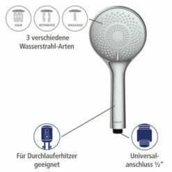 Wenko Duschkopf Watersaving Chrom Ø 11 Cm -Günstiges Wenko Geschäft unnamed file 2068
