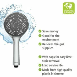 Wenko Duschkopf Watersaving Chrom Ø 11 Cm -Günstiges Wenko Geschäft unnamed file 2073