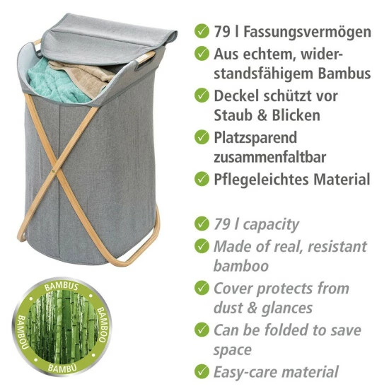 Wenko Wäschesammler Bahari Aus Bambus 5 Wenko Wäschesammler Bahari Aus Bambus – Bild 3