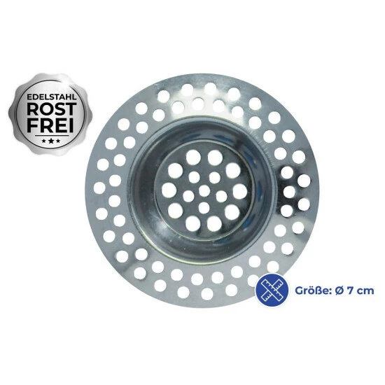 Wenko Abfluss-Sieb Edelstahl 2er Set 6 Wenko Abfluss-Sieb Edelstahl 2er Set – Bild 4