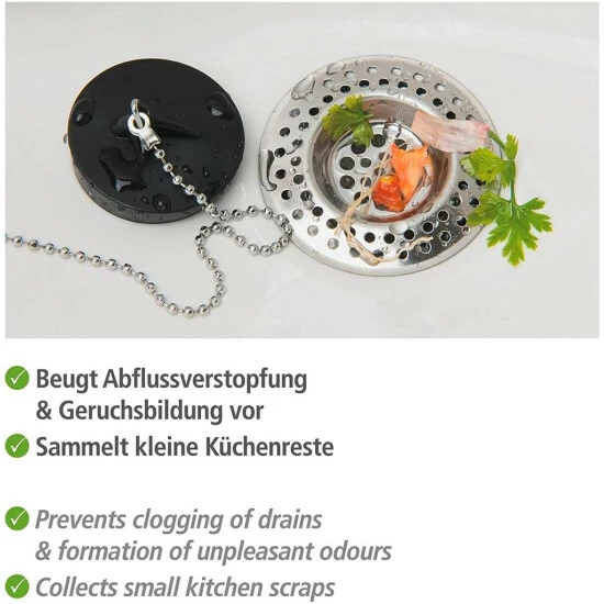 Wenko Abfluss-Sieb Edelstahl 2er Set 15 Wenko Abfluss-Sieb Edelstahl 2er Set – Bild 13