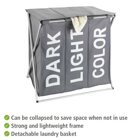 Wenko Wäschesammler Trio Top Grau 10 Wenko Wäschesammler Trio Top Grau – Bild 8