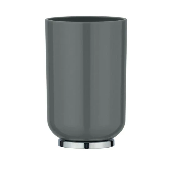 Wenko Zahnputzbecher Posa Grau/Chrom 5 Wenko Zahnputzbecher Posa Grau/Chrom – Bild 3
