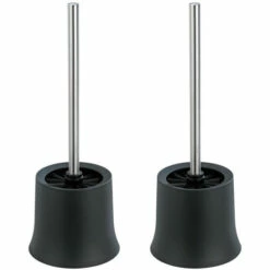 Wenko WC-Garnitur Basic Schwarz 2er Set