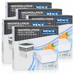 Wenko 50251100 Design Raumentfeuchter Cube Nachfüller Orange 1000g (5er Pack)