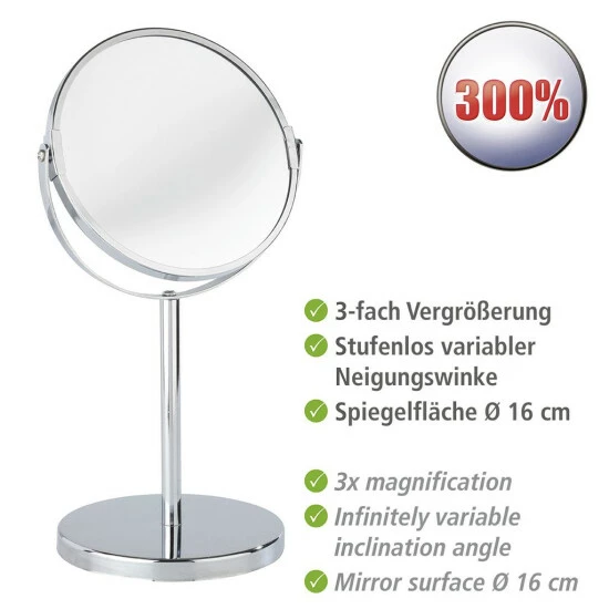 Wenko Kosmetik-Standspiegel Assisi Ø 17 Cm 5 Wenko Kosmetik-Standspiegel Assisi Ø 17 Cm – Bild 3