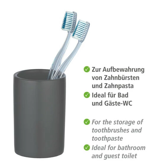 Wenko Zahnputzbecher Polaris Grau Matt 5 Wenko Zahnputzbecher Polaris Grau Matt – Bild 3