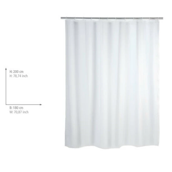 Wenko Duschvorhang Uni Weiß 180 X 200 Cm 5 Wenko Duschvorhang Uni Weiß 180 X 200 Cm – Bild 3