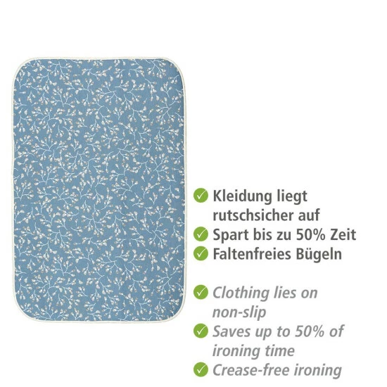 Wenko Bügeldecke Air Comfort Pro, Bügelunterlage Mit 6-lagiger Komfortpolsterung Und Aluminiumschicht Plus Luftpolster Für Schnelles Und Faltenfreies Bügeln, Dampfbügelgeeignet, 100 X 65 Cm 10 Wenko Bügeldecke Air Comfort Pro, Bügelunterlage Mit 6-lagiger Komfortpolsterung Und Aluminiumschicht Plus Luftpolster Für Schnelles Und Faltenfreies Bügeln, Dampfbügelgeeignet, 100 X 65 Cm – Bild 8