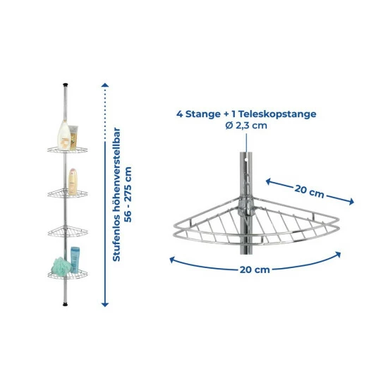 Wenko Teleskop Duschecke Edelstahl 7 Wenko Teleskop Duschecke Edelstahl – Bild 5