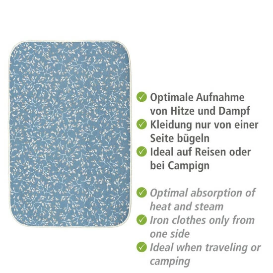 Wenko Bügeldecke Air Comfort Pro, Bügelunterlage Mit 6-lagiger Komfortpolsterung Und Aluminiumschicht Plus Luftpolster Für Schnelles Und Faltenfreies Bügeln, Dampfbügelgeeignet, 100 X 65 Cm 11 Wenko Bügeldecke Air Comfort Pro, Bügelunterlage Mit 6-lagiger Komfortpolsterung Und Aluminiumschicht Plus Luftpolster Für Schnelles Und Faltenfreies Bügeln, Dampfbügelgeeignet, 100 X 65 Cm – Bild 9