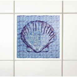 WENKO 3D-Fliesendekor, Kacheldekor, Fliesenaufkleber Motiv Sea Shell 6er-Set