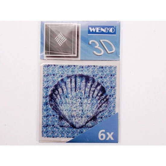 WENKO 3D-Fliesendekor, Kacheldekor, Fliesenaufkleber Motiv Sea Shell 6er-Set 4 WENKO 3D-Fliesendekor, Kacheldekor, Fliesenaufkleber Motiv Sea Shell 6er-Set – Bild 2