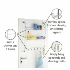 Wenko Türregal Mit 2 Ablagen Und 6 Haken -Günstiges Wenko Geschäft unnamed file 21641